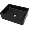 Image de vidaXL Lavabo en céramique rectangulaire noir 41 x 30 x 12 cm