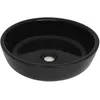 Image de vidaXL Lavabo en céramique rond noir 42x12 cm