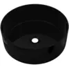 Image de vidaXL Lavabo en céramique rond noir 40 x 15 cm