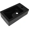 Image de vidaXL Lavabo Rectangulaire + trou de robinetterie Céramique Noir 46x25,5x12 cm