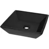 Image de vidaXL Lavabo en céramique carré noir 41,5 x 41,5 x 12 cm