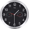 Image de vidaXL Horloge murale avec mouvement à quartz, hygromètre et thermomètre 30 cm noir