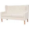 Image de vidaXL Ensemble de canapés 2 pièces tissu blanc crème