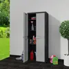 Image de vidaXL Armoire de jardin avec 3 étagères noir et gris