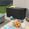 Image de vidaXL Boîte de rangement de jardin anthracite 120x56x63 cm PP rotin