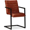 Image de vidaXL Chaise de salle à manger 2 pcs. Marron Cuir véritable