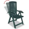 Image de vidaXL Chaises de jardin réglables 2 pcs. Plastique Vert
