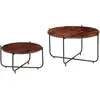 Image de vidaXL Ensemble de 2 tables basses en bois massif d'acacia 60x35 cm