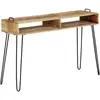 Image de Plan-table De Console De Style De Style Et 2 Compartiments En Bois Et Structure En Acier