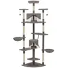 Image de vidaXL Arbre à chat avec colonnes à griffer en sisal 203 cm Gris et blanc