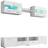 Image de vidaXL Ensemble mural TV 5 pièces avec lampes LED blanc brillant