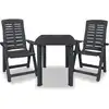 Image de vidaXL Ensemble Bistro 3 pièces plastique anthracite