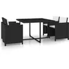 Image de Vidaxl - Salon De Jardin Encastrable 5 Pcs Et Coussins Rotin Noir