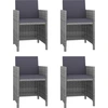 Image de vidaXL Ensemble de jardin 5 pièces avec coussins Poly Rattan Gris