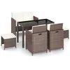 Image de Vidaxl - Ensemble À Manger D'Extérieur Avec Coussins 6pcs Résine Tressée