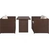 Image de vidaXL Ensemble Bistro 3 pièces avec coussins Poly Rattan Brun