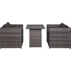 Image de vidaXL Ensemble Bistro 3 pièces avec coussins Poly Rattan Gris