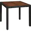 Image de vidaXL Salon de jardin 5 pièces poly rotin acacia massif noir