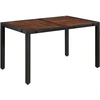 Image de vidaXL Ensemble de jardin 7 pièces Poly Rotin Acacia Bois Massif Noir