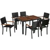 Image de Vidaxl - Ensemble À Manger D'Extérieur 7pcs Résine Tressée Acacia Noir