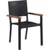 Image de vidaXL Chaises de jardin 2 pcs. Poly-Rotin Noir