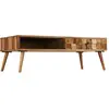 Image de vidaXL Table basse en bois massif d'acacia brun miel 110x50x37 cm