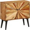 Image de Vidaxl   Buffet En Bois De Manguier Massif 85x30x75 Cm   Surface Polie Et Laquée   Grand Espace De Rangement   Charme Rustique