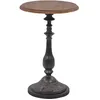 Image de Vidaxl   Table D'Appoint En Bois De Sapin Massif 40 X 64 Cm   Surface Polie Et Peinte   Base En Acier   Charme Vintage Marron