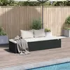 Image de vidaXL Lit de jardin noir 195×60 cm Poly rotin