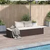 Image de vidaXL Lit de jardin brun 195×60 cm Poly rotin