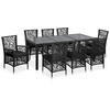 Image de Ensemble À Manger D'Extérieur 9 Pcs Résine Tressée Noir Vidaxl