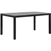 Image de vidaXL Ensemble de jardin 7 pièces Poly rotin noir