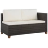 Image de vidaXL Ensemble salon de jardin 4 pièces avec coussins Poly-Rattan Brun