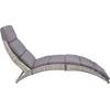 Image de vidaXL Chaise longue avec support Pliable Poly rotin Gris