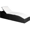 Image de Vidaxl - Chaise Longue Avec Coussin Résine Tressée Noir