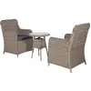 Image de vidaXL Ensemble Bistro 3 pièces avec coussins Poly Rattan Brun