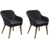 Image de Vidaxl - Ensemble De 2 Chaises Polyrattan Élégantes Des Extérieurs Avec Différentes Couleurs Coussins Couleur : Noir