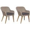 Image de Vidaxl - Ensemble De 2 Chaises Polyrattan Élégantes Des Extérieurs Avec Différentes Couleurs Coussins Couleur : Marron