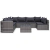Image de vidaXL Ensemble salon de jardin 8 pièces avec coussins Poly rotin gris