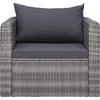 Image de vidaXL Chaise de jardin avec coussins Poly Rattan Gris