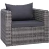 Image de Chaise De Jardin Avec Coussin Et Oreiller Résine Tressée Gris Vidaxl