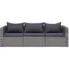 Image de Vidaxl - Meuble De Jardin 3 Pcs Avec Coussins Gris Résine Tressée