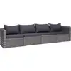 Image de Vidaxl - Meuble De Jardin 4 Pcs Avec Coussins Gris Résine Tressée