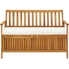 Image de vidaXL Banc de rangement de jardin en bois d'acacia massif 120 x 63 x 84 cm