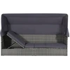 Image de vidaXL Lit de jardin avec baldaquin Gris 205×62 cm Poly rotin