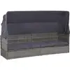 Image de Vidaxl - Lit De Jardin Avec Auvent Gris 205x62 Cm Résine Tressée