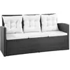 Image de vidaXL Ensemble de salon de jardin 5 pièces avec coussins Poly rotin noir
