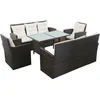 Image de Vidaxl - Salon De Jardin 5 Pcs Avec Coussins Résine Tressée Marron