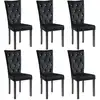 Image de vidaXL Chaises de salle à manger 6 pcs. noir velours