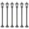 Image de Lampe De Jardin À Piquet 6 Pcs E27 110 Cm Aluminium Bronze Vidaxl